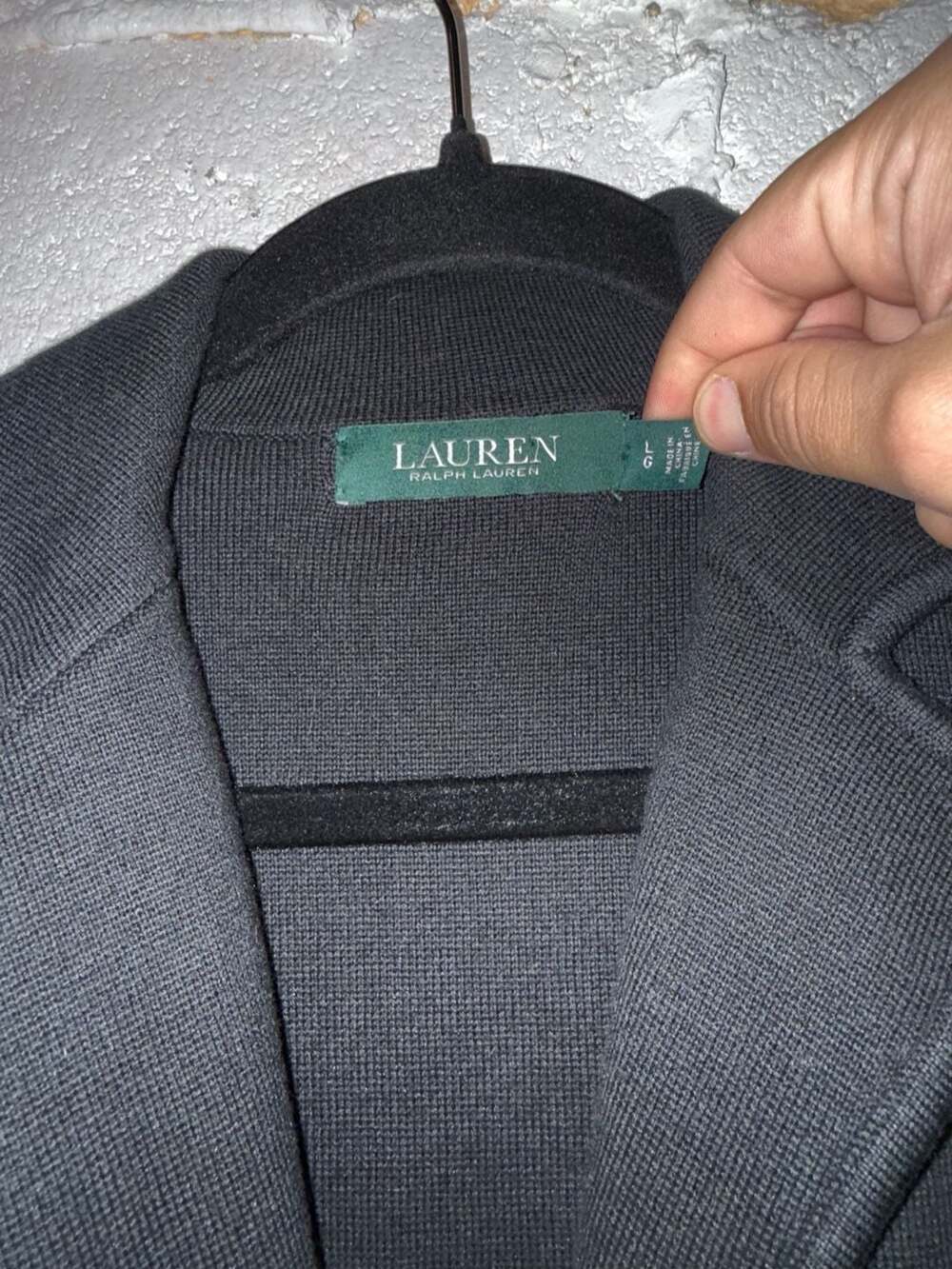 Lauren Ralph Lauren Women's Long Sleeve Cotton Knit Blazer in Black - Picture 7 of 11